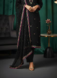 Black Pure Organza Suit with Dabka Zardozi & Resham Zari Embroidery – Luxury Festive Wear