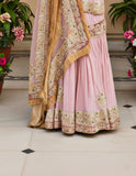 Blush Pink Embroidered Gharara Dress – Elegant Gharara Designs for Girls