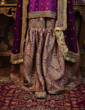 Royal Purple Banarasi Gharara Set with Pure Silk Kameez & Dabka Zardozi Dupatta