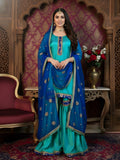Royal Blue & Green Handcrafted Gharara Set – A Timeless Ethnic Ensemble