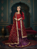 Maroon & Purple Handcrafted Farshi Bridal Gharara Set – A Timeless Royal Attire