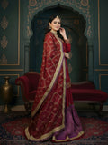 Maroon & Purple Handcrafted Farshi Bridal Gharara Set – A Timeless Royal Attire