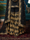 Midnight Black Chatapati Gharara Set with Hand Dabka Zardozi Work