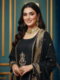 Midnight Black Chatapati Gharara Set with Hand Dabka Zardozi Work