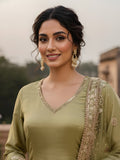 Mehendi Sharara in Pure Chanderi with Dabka Zardozi Work