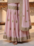 Lakhnavi Gharara in Chinon Silk with Zardozi Work