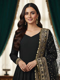 Luxury Anarkali Gown in Crap Silk with Pure Organza Dupatta