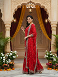 Red Bridal Pure Silk Gharara Set for Wedding Functions