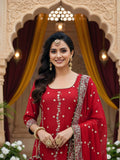Red Bridal Pure Silk Gharara Set for Wedding Functions