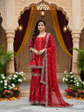 Red Bridal Pure Silk Gharara Set for Wedding Functions