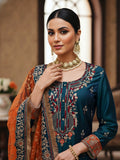 Teal Pure Silk Gharara Set with Hand Zardozi Work